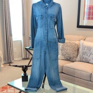 Blue Denim Utility Jumpsuit Gap